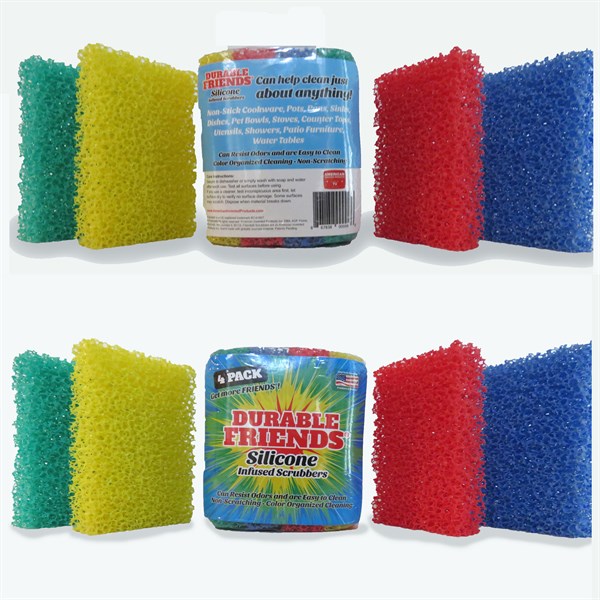 DURABLE FRIENDS®-  Silicone Scrubbers 4 PACK  