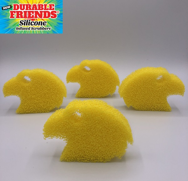 The Eagle Durable Friends® Scrubber 4 Pack Value Pack: That's 4 Yellow Eagle Silicone Scrubbers